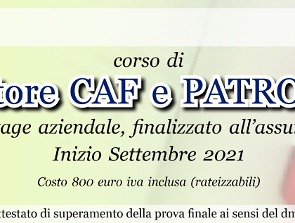 CORSO OPERATORE CAF E PATRONATO - ed. 2021/2022