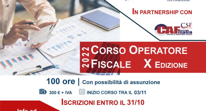 CORSO OPERATORE FISCALE - EDIZIONE 2022